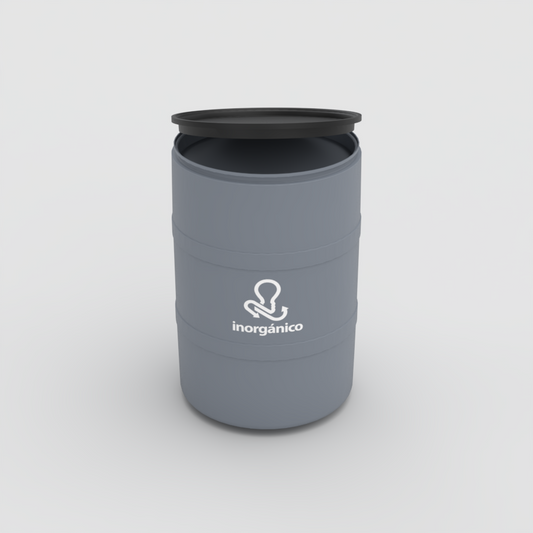 TAMBOR DE RECICLAJE DE COLOR CON TAPA