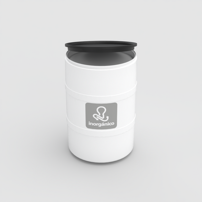 TAMBOR DE RECICLAJE BLANCO CON TAPA