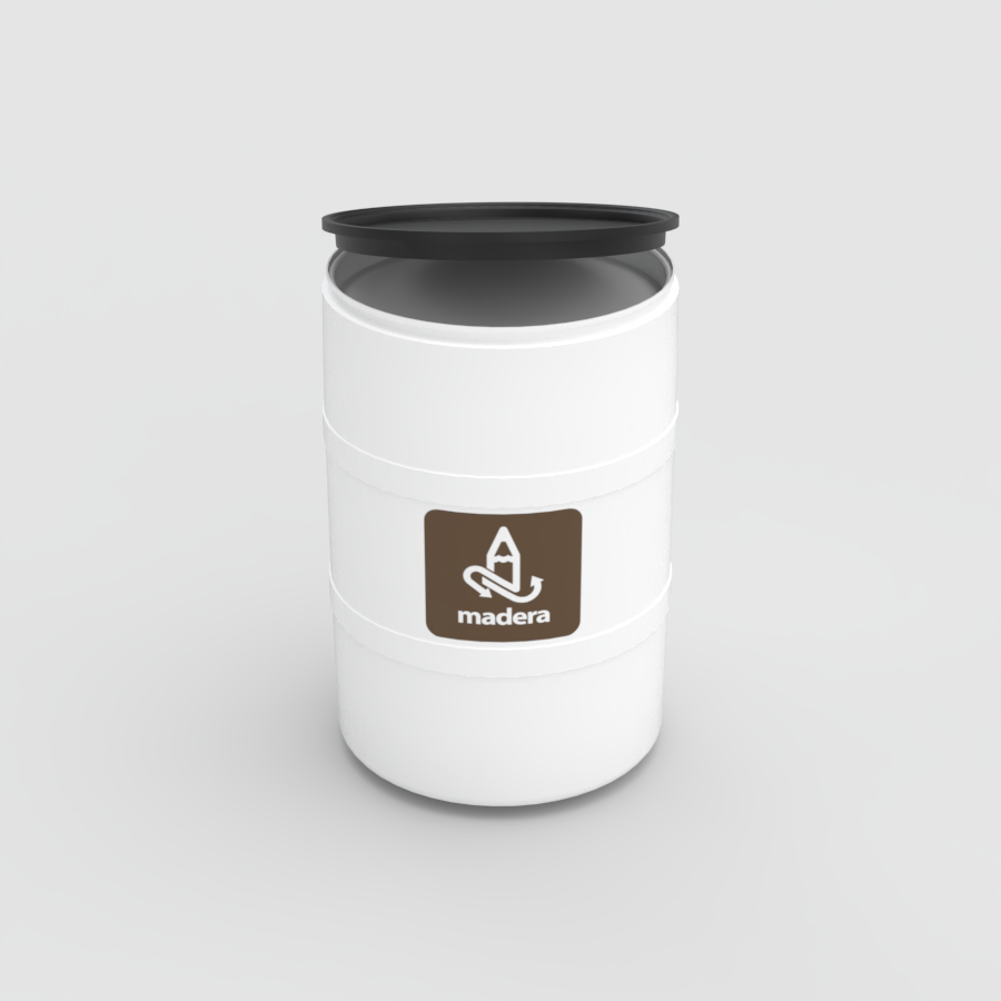 TAMBOR DE RECICLAJE BLANCO CON TAPA