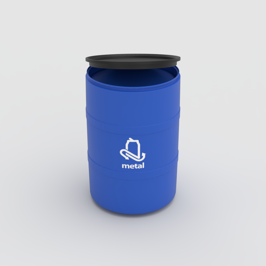 TAMBOR DE RECICLAJE DE COLOR CON TAPA