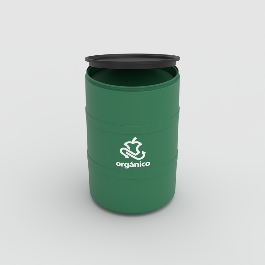 TAMBOR DE RECICLAJE DE COLOR CON TAPA