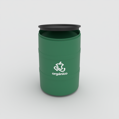 TAMBOR DE RECICLAJE DE COLOR CON TAPA