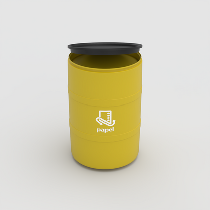 TAMBOR DE RECICLAJE DE COLOR CON TAPA