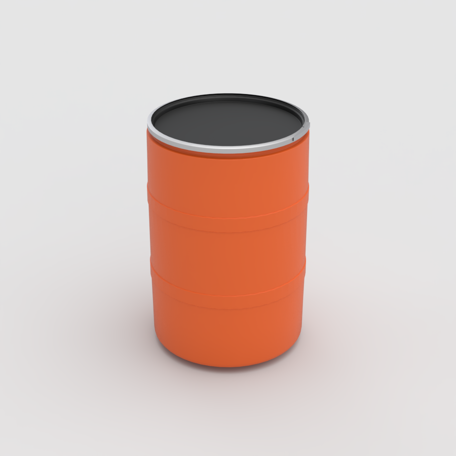 tambo-plastico-200-litros-abierto-naranja-tapa-negra-plastank