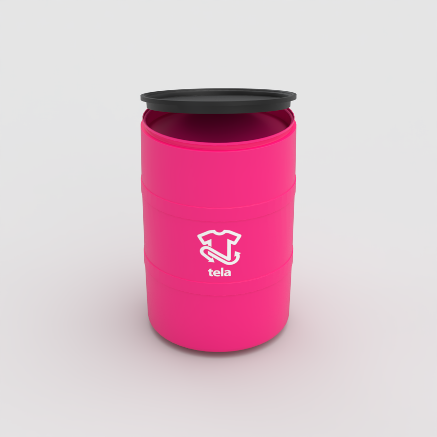 TAMBOR DE RECICLAJE DE COLOR CON TAPA
