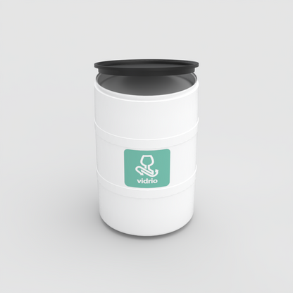 TAMBOR DE RECICLAJE BLANCO CON TAPA